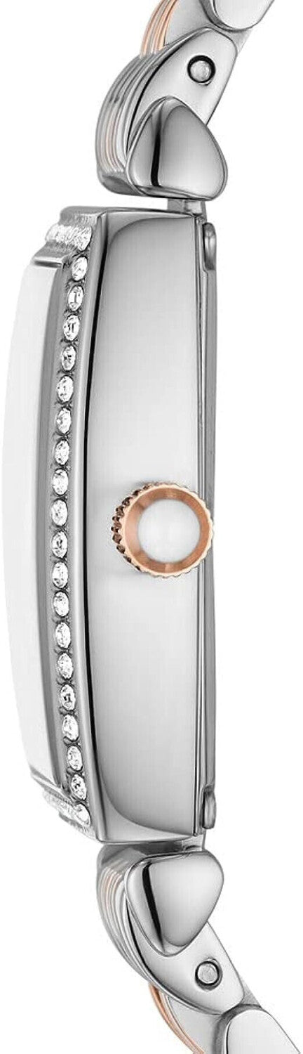 Emporio Armani Gianni T Bar White Mother Of Pearl Dial Two Tone Steel Strap Watch For Women - AR11519 - Image 5